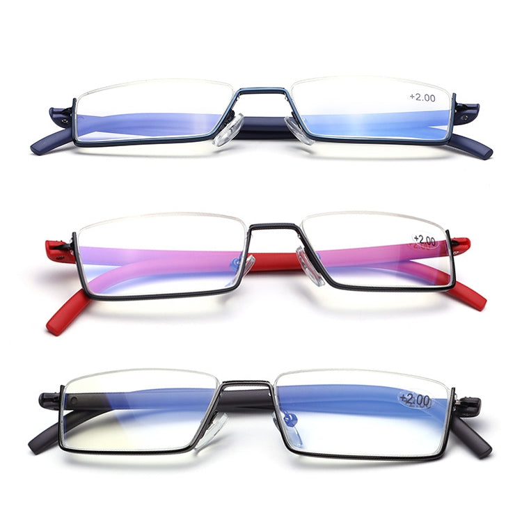 Lightweight Anti-blue Light Presbyopic Glasses Senior Clear Glasses With Case, Degree: 4.00