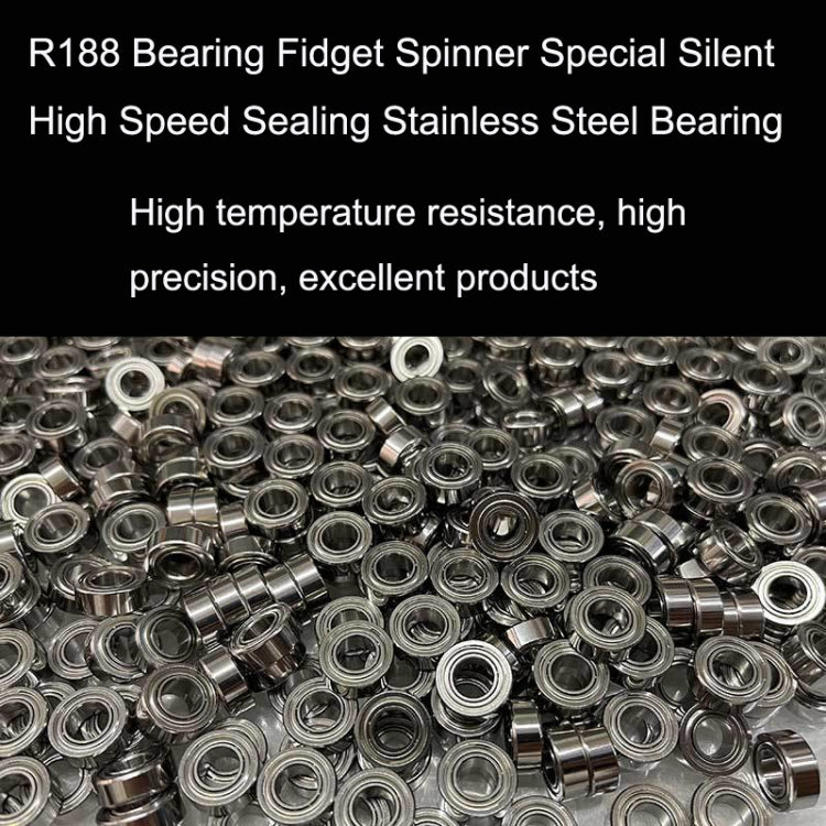 R188 10pcs Bearing Fidget Spinner Special Silent High Speed Sealing Stainless Steel Bearing(Silver)