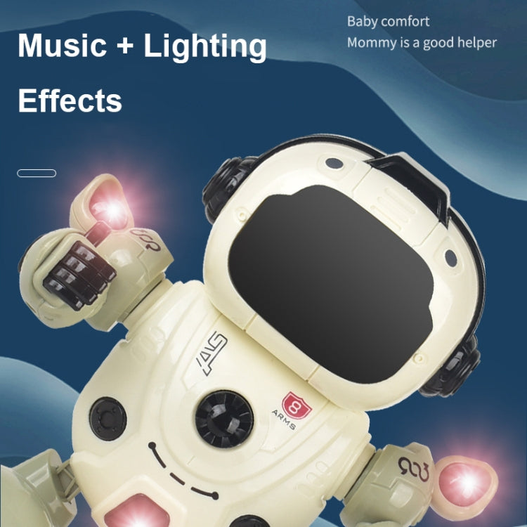 Intelligent Early Education Sound and Light Mechanical Robot Toys, Color: 8 Blue