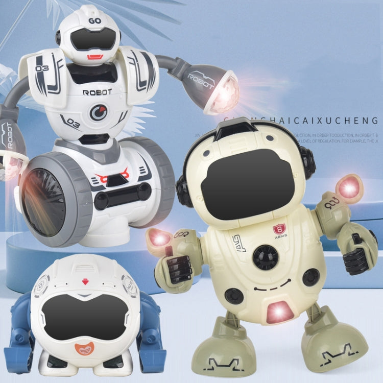 Intelligent Early Education Sound and Light Mechanical Robot Toys, Color: 9 Gray