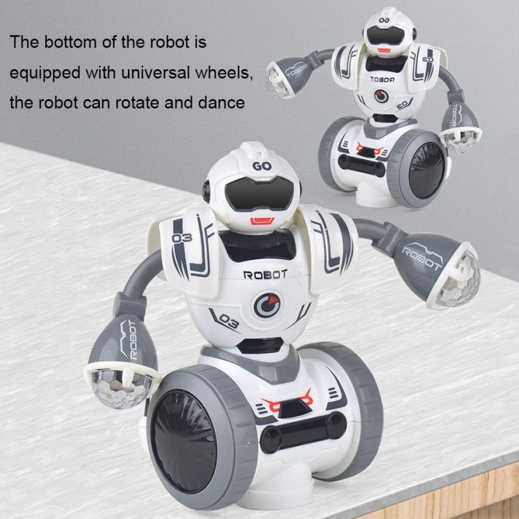 Intelligent Early Education Sound and Light Mechanical Robot Toys, Color: 9 Gray