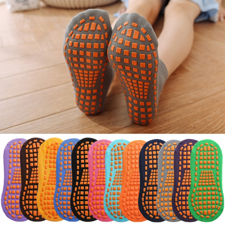 4pairs Trampoline Socks Dotted Rubber Non-slip Floor Socks Yoga Socks, Size: