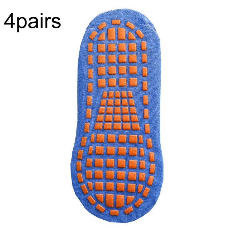 4pairs Trampoline Socks Dotted Rubber Non-slip Floor Socks Yoga Socks, Size: