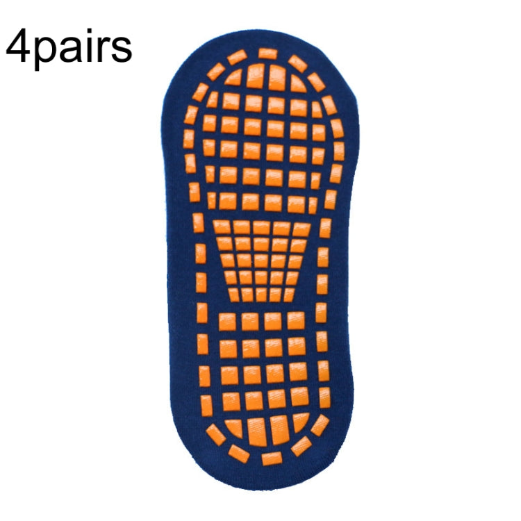 4pairs Trampoline Socks Dotted Rubber Non-slip Floor Socks Yoga Socks, Size: