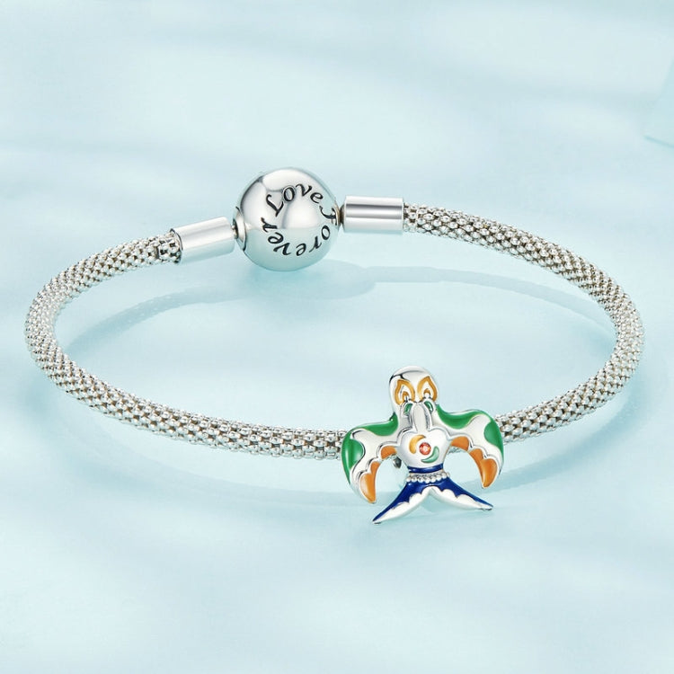 SCC2439 Sterling Silver S925 Color Drop Oil Kite Zircon Bracelet Beads