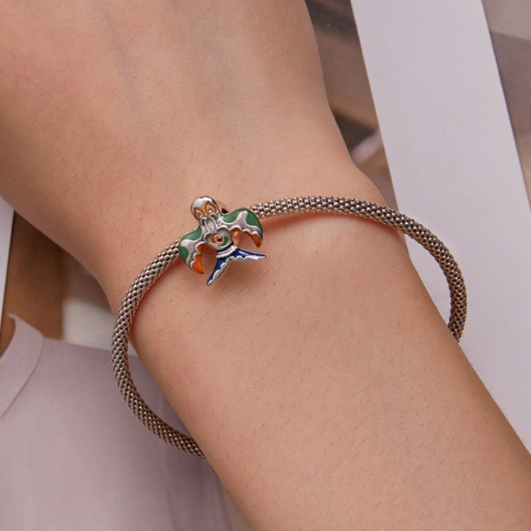 SCC2439 Sterling Silver S925 Color Drop Oil Kite Zircon Bracelet Beads