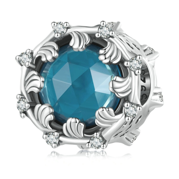 SCC2445 Sterling Silver S925 Sea Wave Flower Zircon Bracelet Beads