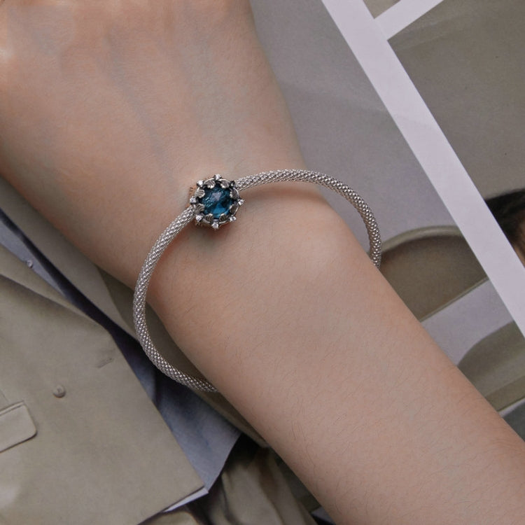 SCC2445 Sterling Silver S925 Sea Wave Flower Zircon Bracelet Beads