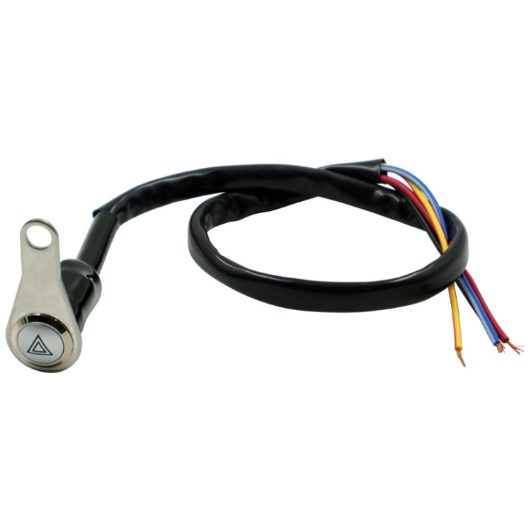 KG-057 Motorcycle Handlebar LED Self-lock Metal Button Dual Flash Switch With Light Ring