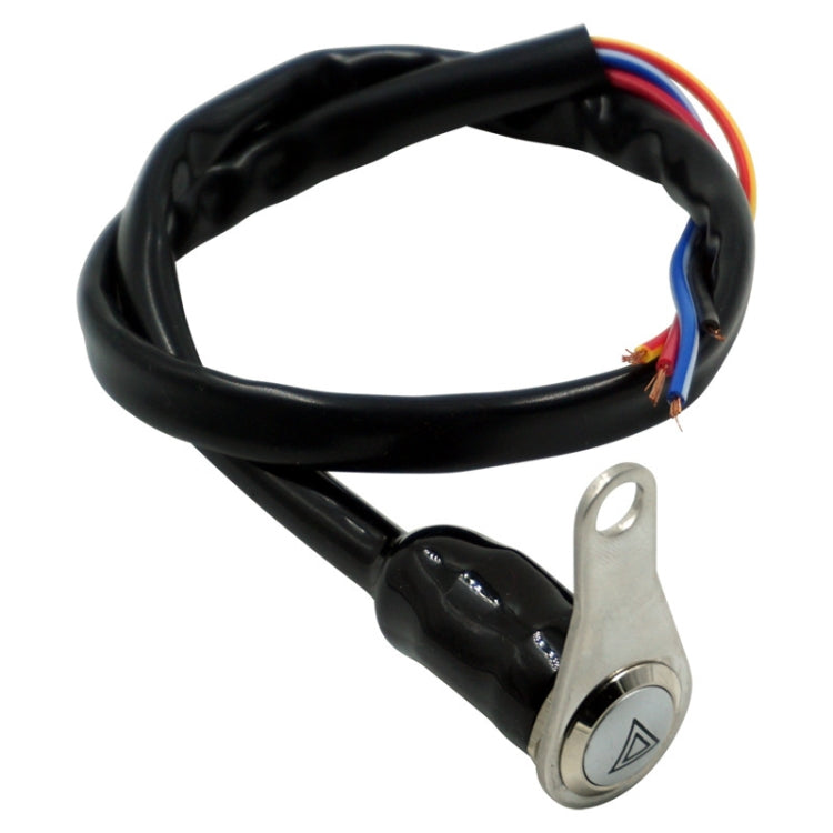 KG-057 Motorcycle Handlebar LED Self-lock Metal Button Dual Flash Switch With Light Ring