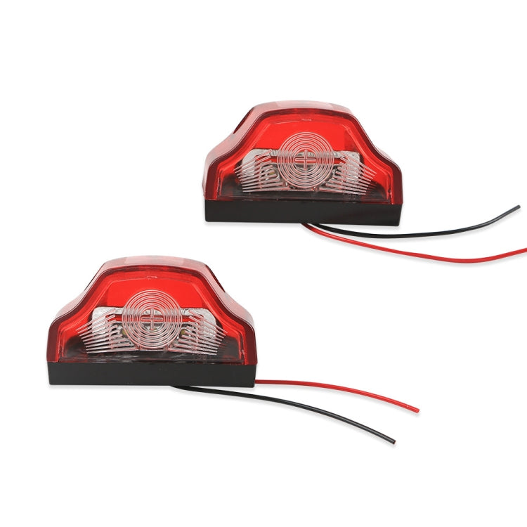 2pcs MK-198 3LED Van / Truck / Trailer White Light License Plate Lamp(Red)