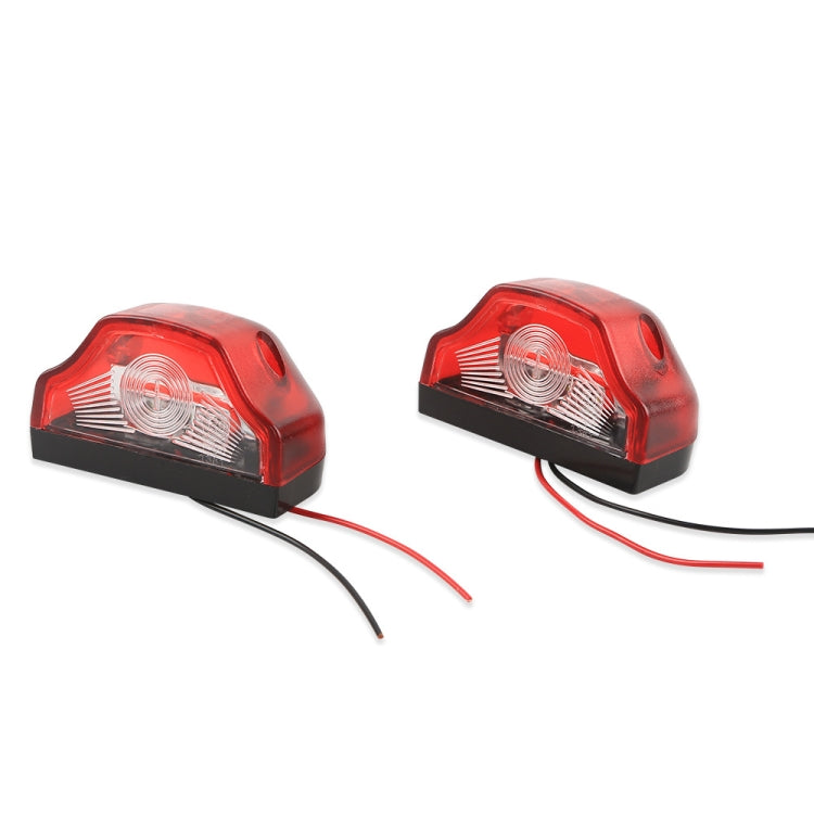2pcs MK-198 3LED Van / Truck / Trailer White Light License Plate Lamp(Red)