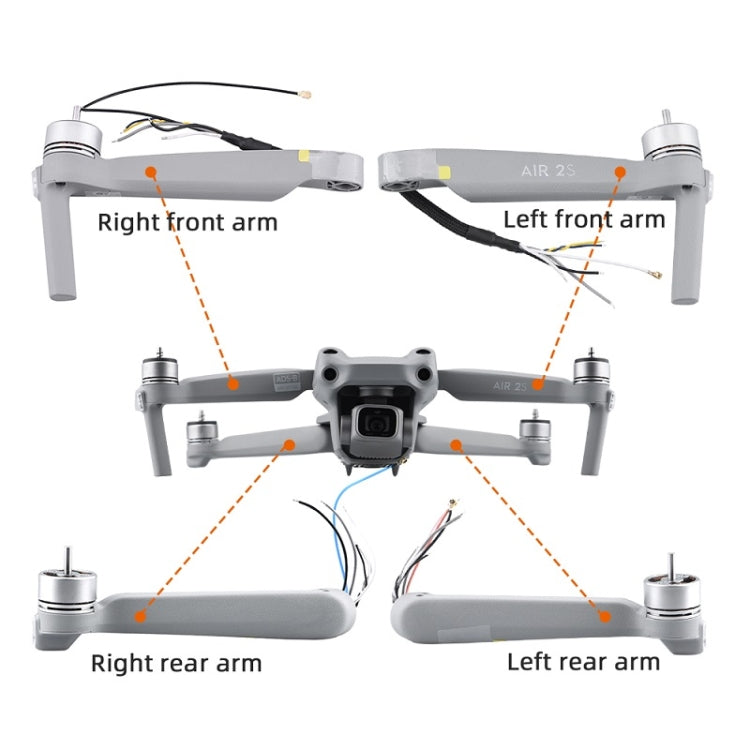 for DJI Mavic Air 2S Left Front Arm Front And Rear Machine Arm Shell Repair Accessories