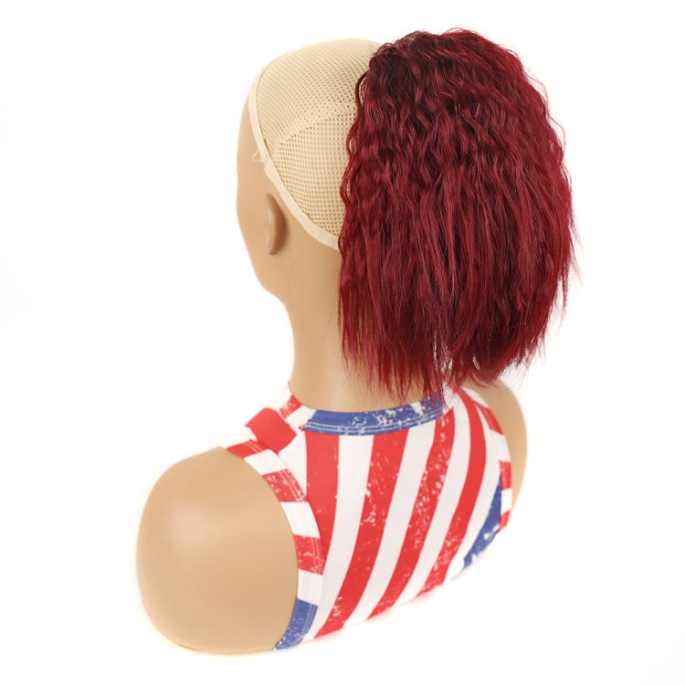 LS868 Drawstring Fixed Corn Perm Curly Wig Fluffy Short Ponytail Wigs, Color: Bug