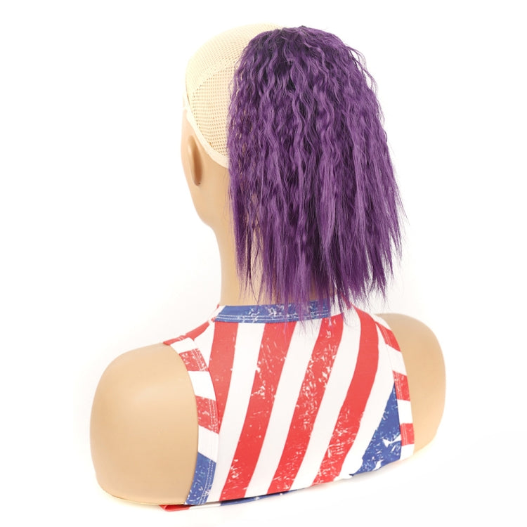 LS868 Drawstring Fixed Corn Perm Curly Wig Fluffy Short Ponytail Wigs, Color: 73C