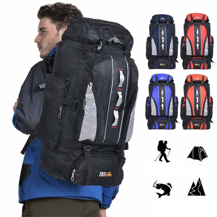 90L+10L  Multifunctional Outdoor Large Capacity Waterproof Nylon Hiking Bag