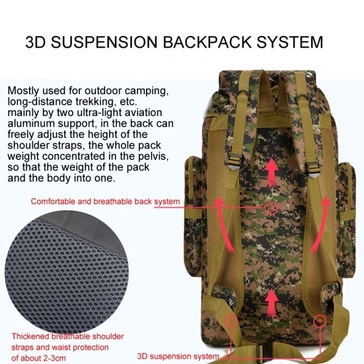 56-75L Large Capacity Travel Hiking Bag Waterproof and Scratch-resistant Backpack