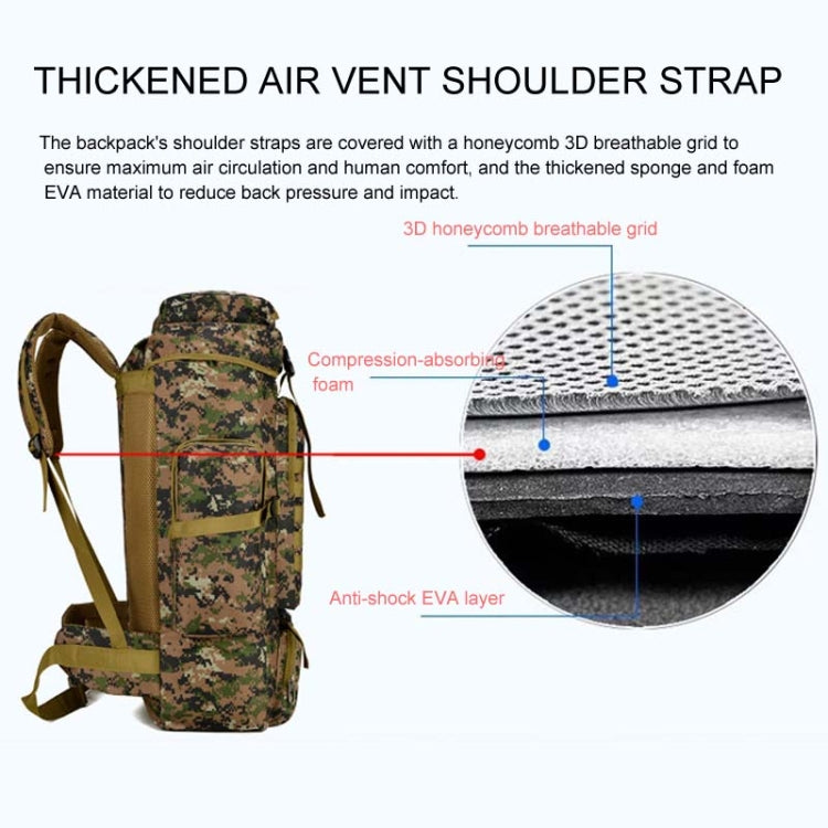 56-75L Large Capacity Travel Hiking Bag Waterproof and Scratch-resistant Backpack