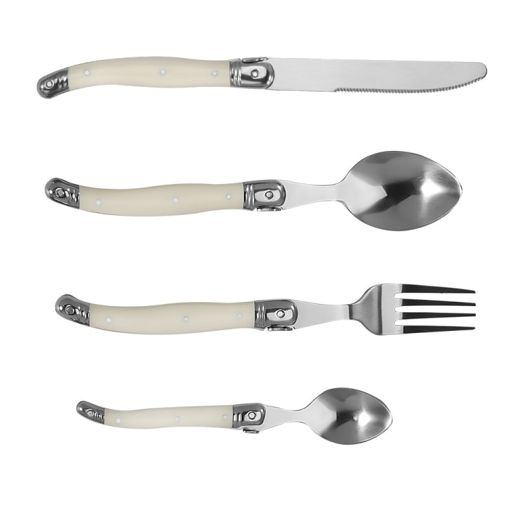 Stainless Steel Knife Fork Spoon Set Plastic Handle Western Tableware, Specification: 4 In 1