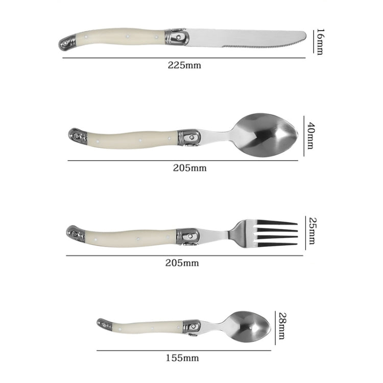 Stainless Steel Knife Fork Spoon Set Plastic Handle Western Tableware, Specification: 4 In 1