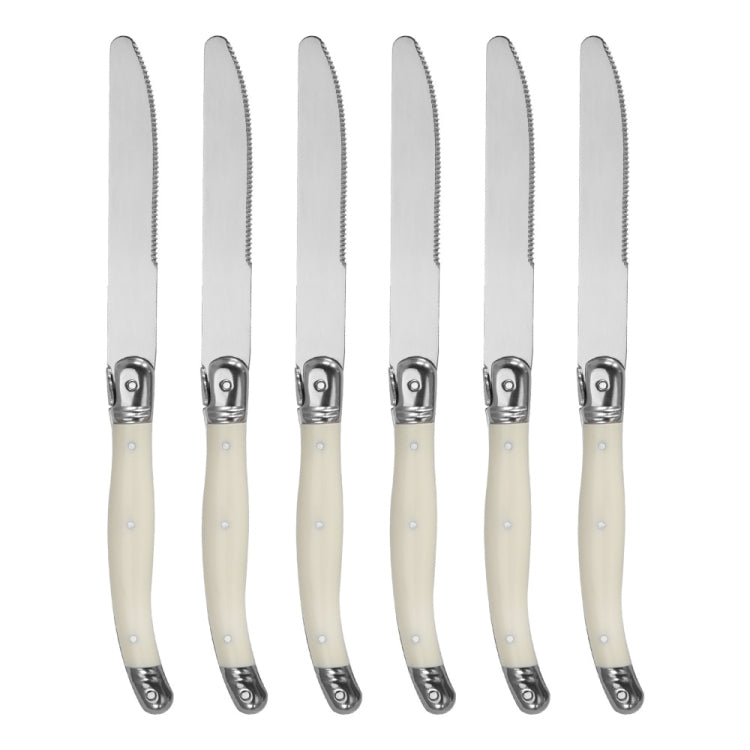 Stainless Steel Knife Fork Spoon Set Plastic Handle Western Tableware, Specification: 6 Knives