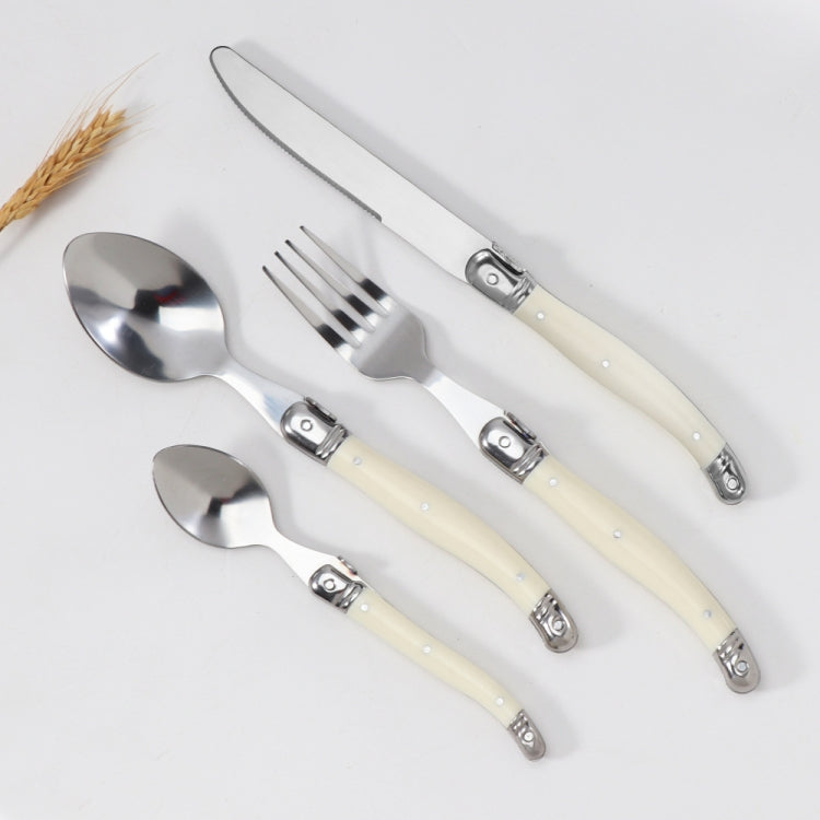 Stainless Steel Knife Fork Spoon Set Plastic Handle Western Tableware, Specification: 6 Knives