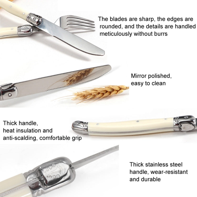 Stainless Steel Knife Fork Spoon Set Plastic Handle Western Tableware, Specification: 6 Forks
