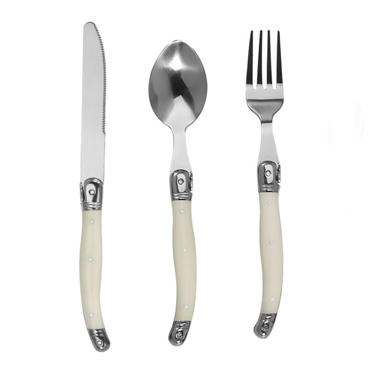 Stainless Steel Knife Fork Spoon Set Plastic Handle Western Tableware, Specification: 3 In 1