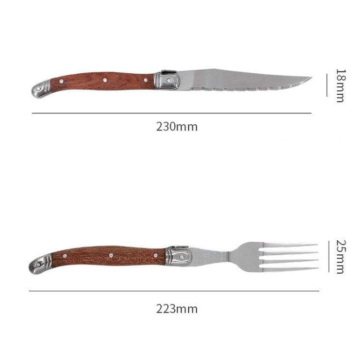 Rosewood Handle Stainless Steel Knife and Fork Cutlery,Spec: 1 Knife