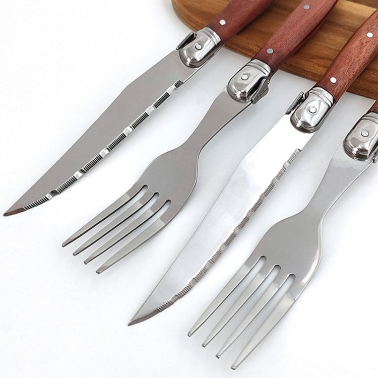 Rosewood Handle Stainless Steel Knife and Fork Cutlery,Spec: 1 Knife