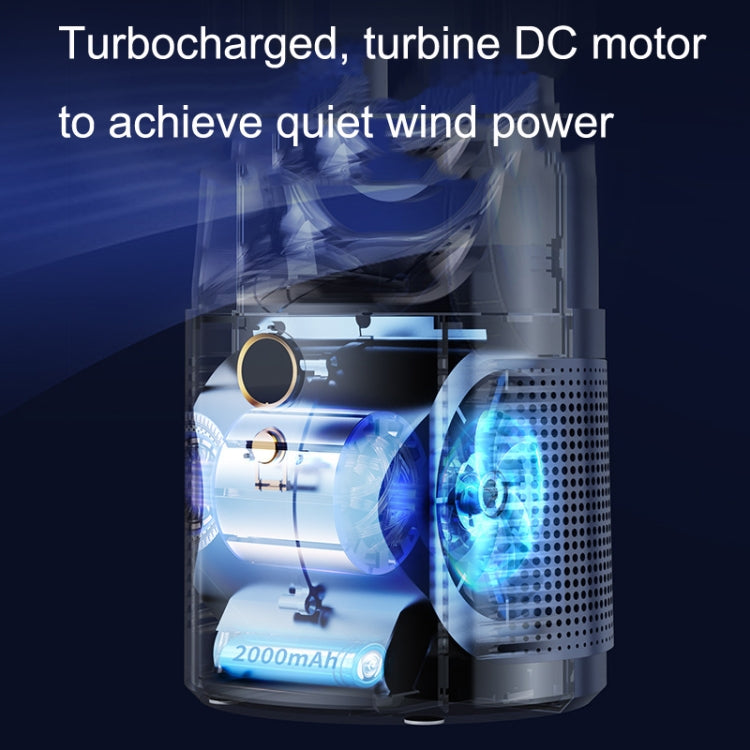 X27 White Student Dormitory Bedside Small USB Charging Platform Light Desktop Bladeless Quiet Fan