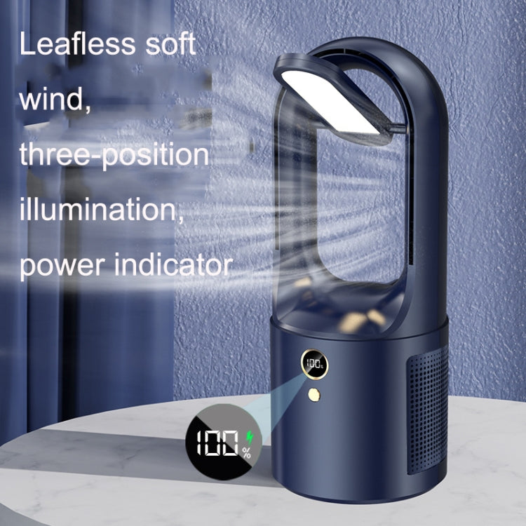 X27 White Student Dormitory Bedside Small USB Charging Platform Light Desktop Bladeless Quiet Fan