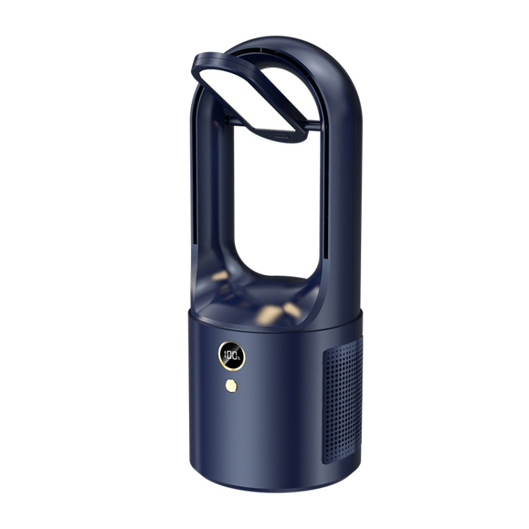 X27 Blue Student Dormitory Bedside Small USB Charging Platform Light Desktop Bladeless Quiet Fan
