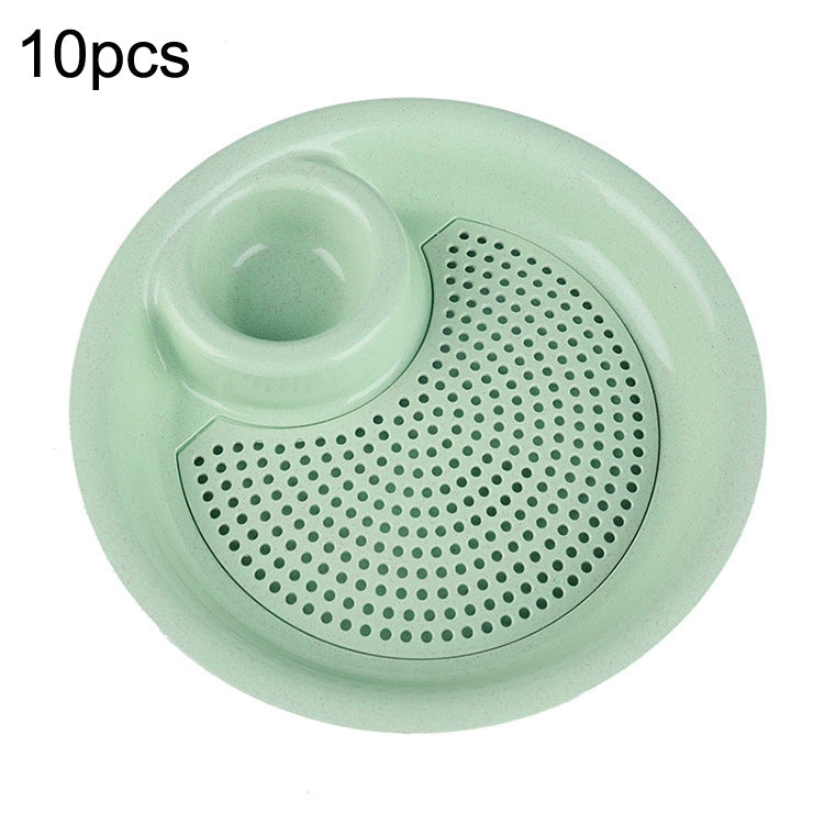 10pcs With Flavour Dish Dumpling Plate Wheat Straw Double Layer Drain Dish