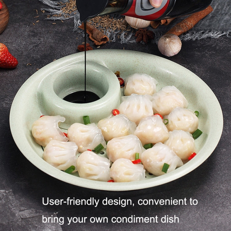 10pcs With Flavour Dish Dumpling Plate Wheat Straw Double Layer Drain Dish