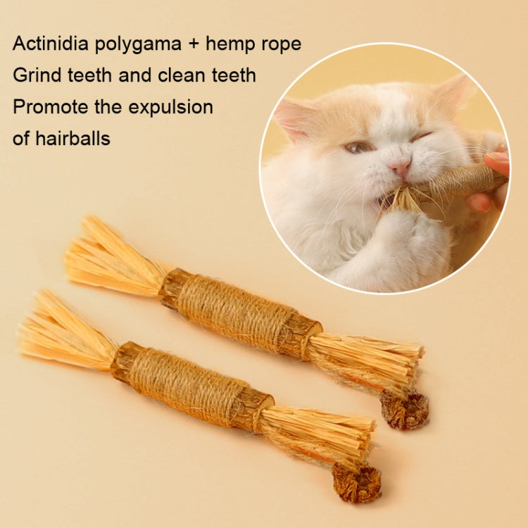5pcs Cat Teething Stick Toy Teeth Cleaning Catnip Teasing Stick