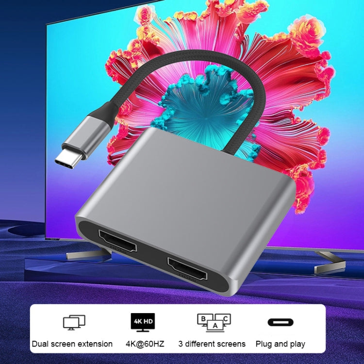4K60Hz Type-C/USB-C to Dual HDMI Output Converter(HD201)
