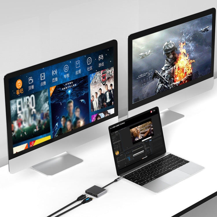 4K60Hz Type-C/USB-C to Dual HDMI Output Converter(HD201)