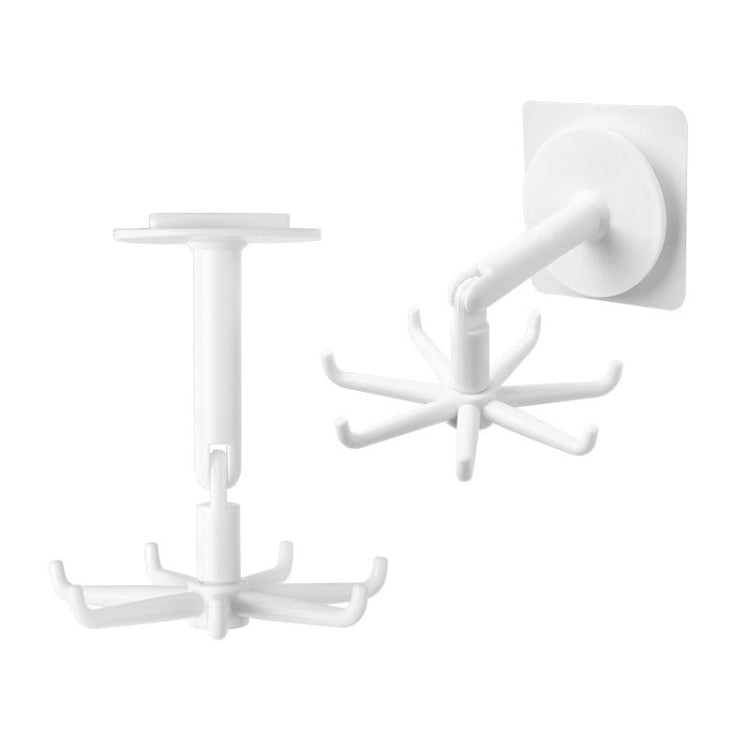 10pcs Multifunctional Rotating 7 Claws Hook Kitchen Storage 360 Degrees Without Trace Hooks