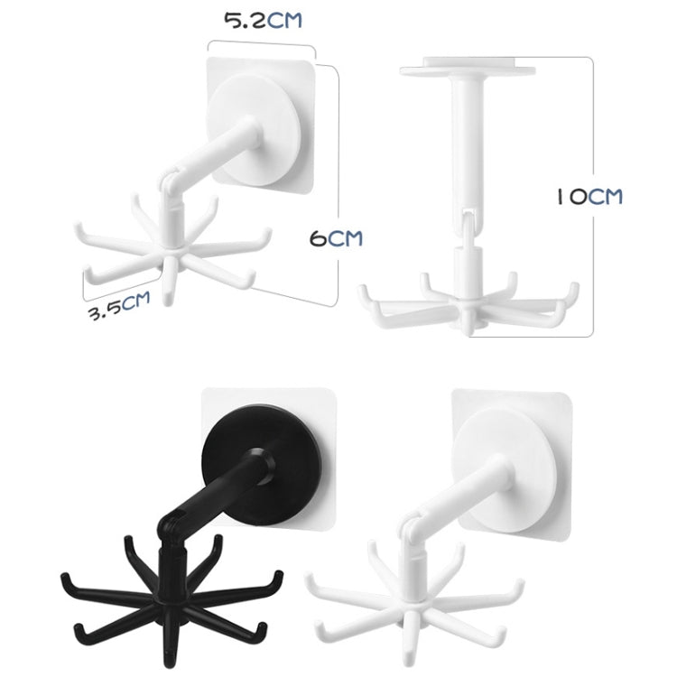 10pcs Multifunctional Rotating 7 Claws Hook Kitchen Storage 360 Degrees Without Trace Hooks