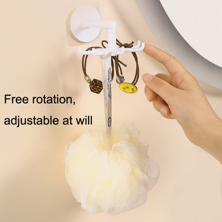 10pcs Multifunctional Rotating 7 Claws Hook Kitchen Storage 360 Degrees Without Trace Hooks