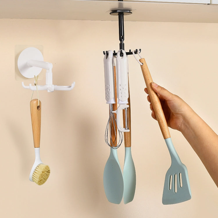 10pcs Multifunctional Rotating 7 Claws Hook Kitchen Storage 360 Degrees Without Trace Hooks