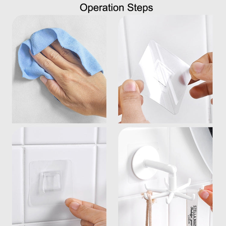 10pcs Multifunctional Rotating 7 Claws Hook Kitchen Storage 360 Degrees Without Trace Hooks