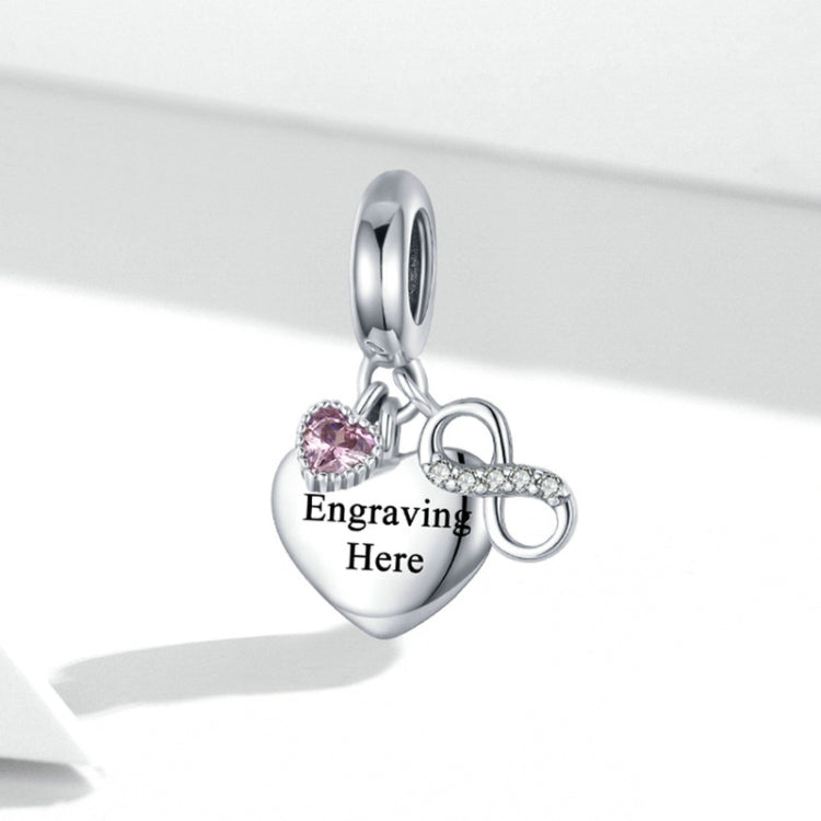 SCC1922 Sterling Silver S925 Endless Heart Zircon Bracelet Pendant