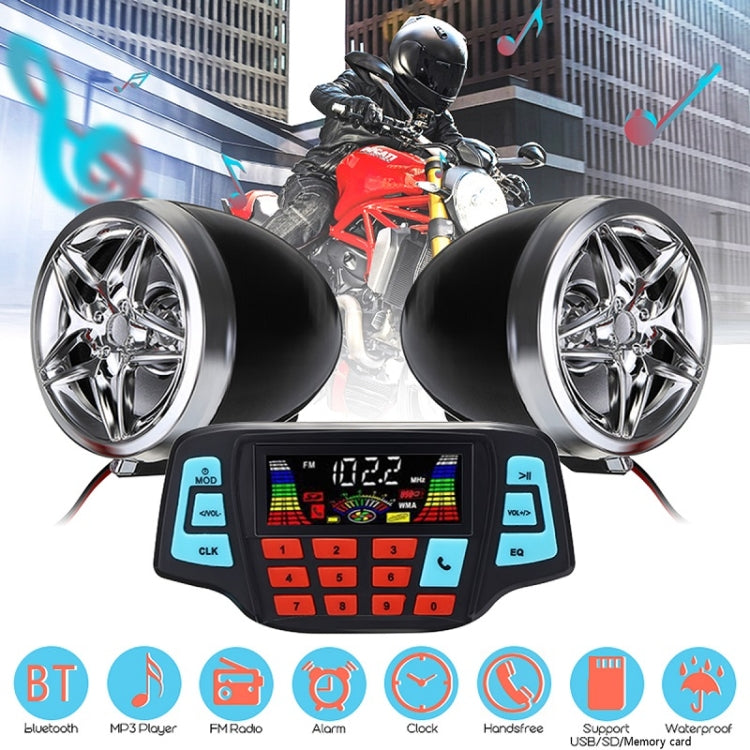 Motorcycle Aluminum Alloy Bluetooth Audio MP3 With Display