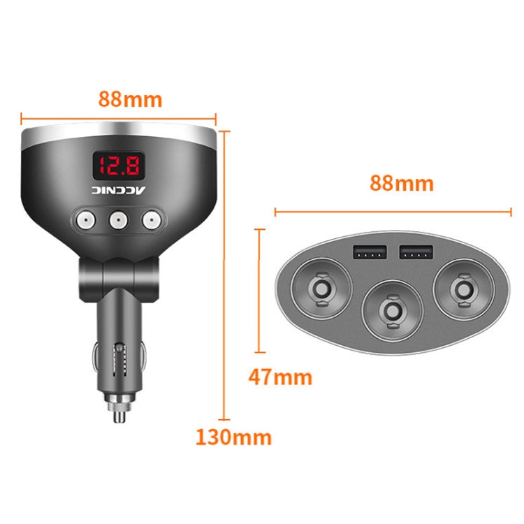 ACCNIC 1 for 3 Car Cigarette Liighter USB Mobile Phone Charger With Switch(T3)