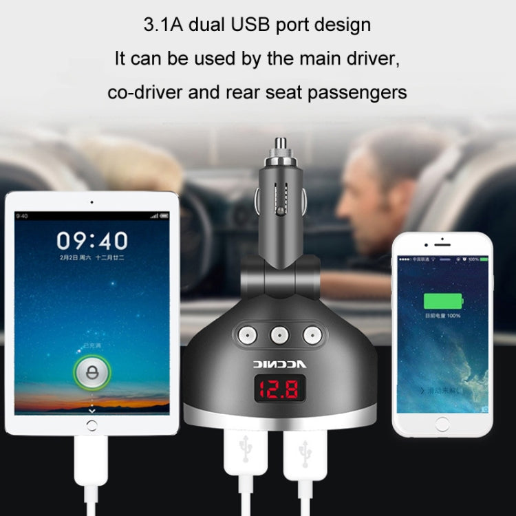 ACCNIC 1 for 3 Car Cigarette Liighter USB Mobile Phone Charger With Switch(T3)
