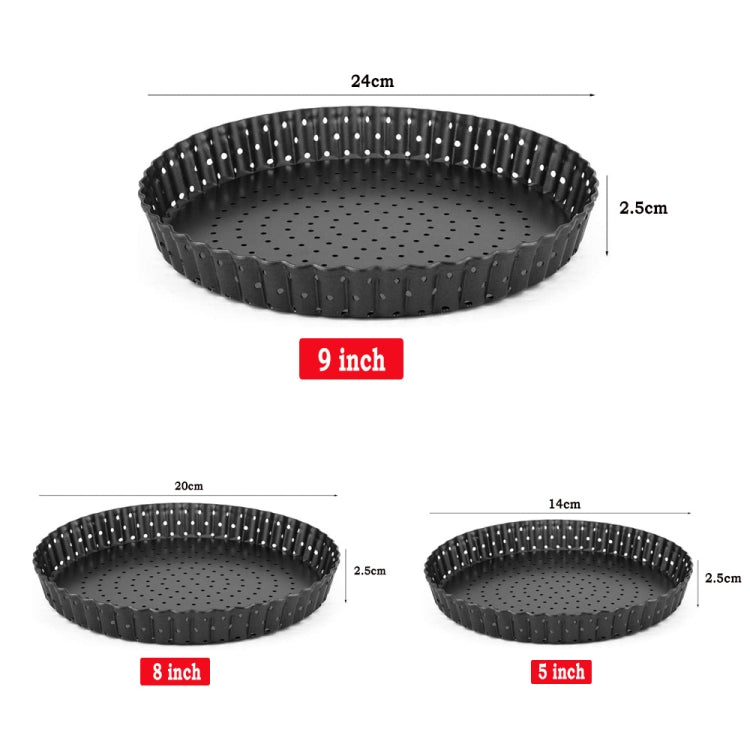 BM1075 Perforated Pizza Pan Kitchen Carbon Steel Non-stick Fruit Pie Mould Bakeware, Specification: 9 inches