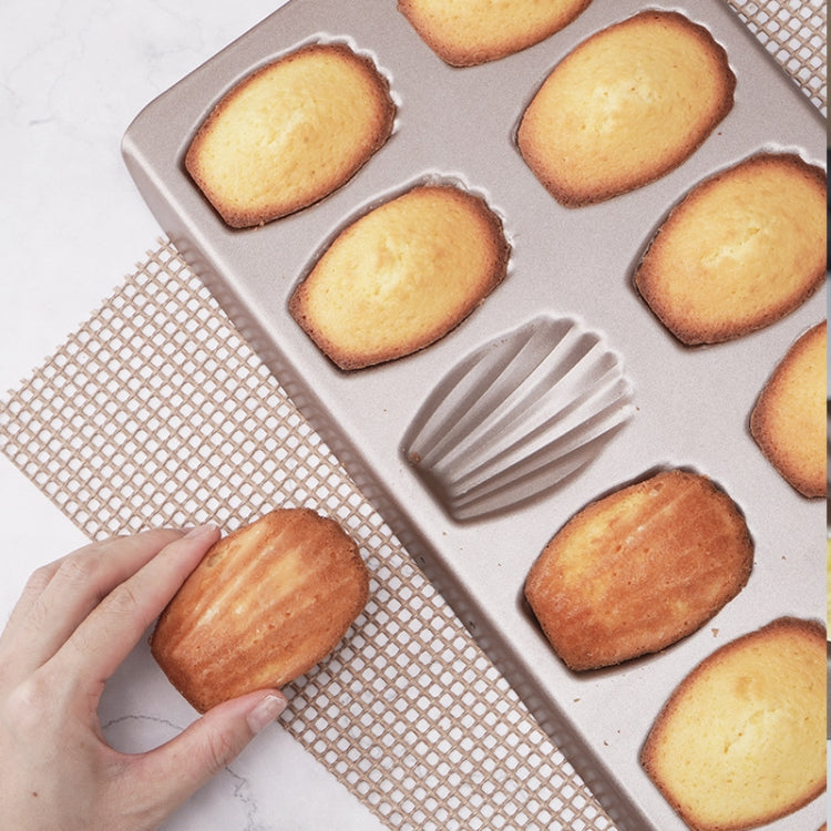 BM1067 Shell Shaped Non-stick Cake Mold Kitchen Biscuit Pan Baking Mold, Specification: Gold