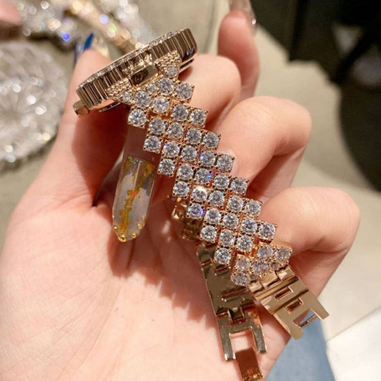 Roman Pattern Diamond Ladies Quartz Watch, Color: Silver+Bracelet